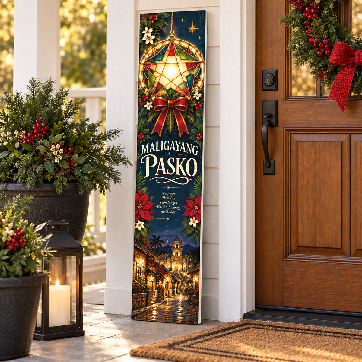 Maligayang Pasko – Filipino Parol Christmas porch board porch lifestyle