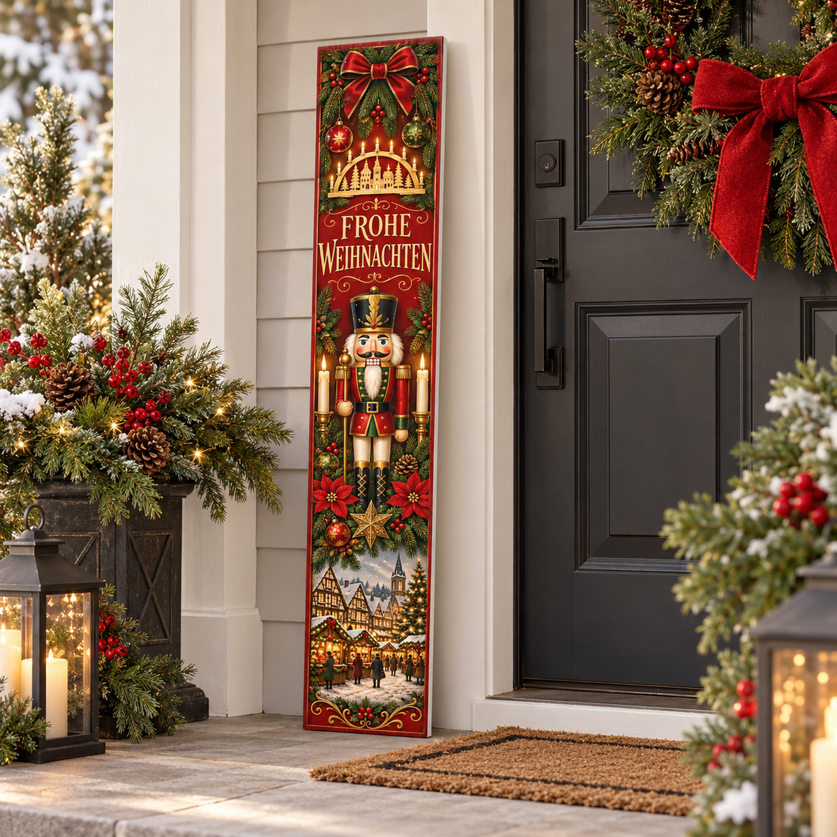 Frohe Weihnachten – German Nutcracker Christmas porch board porch lifestyle