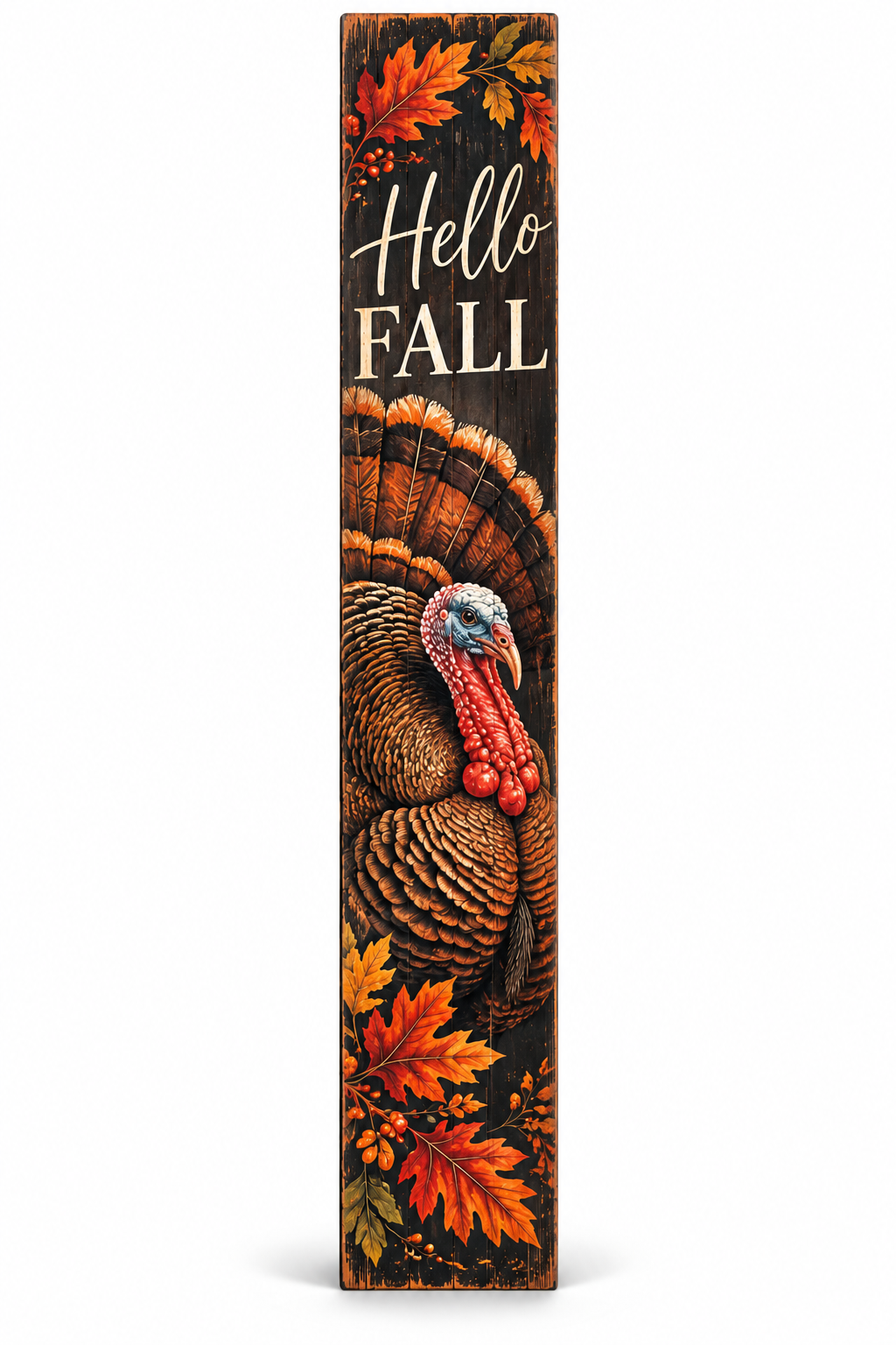 Hello Fall Turkey PVC porch board white