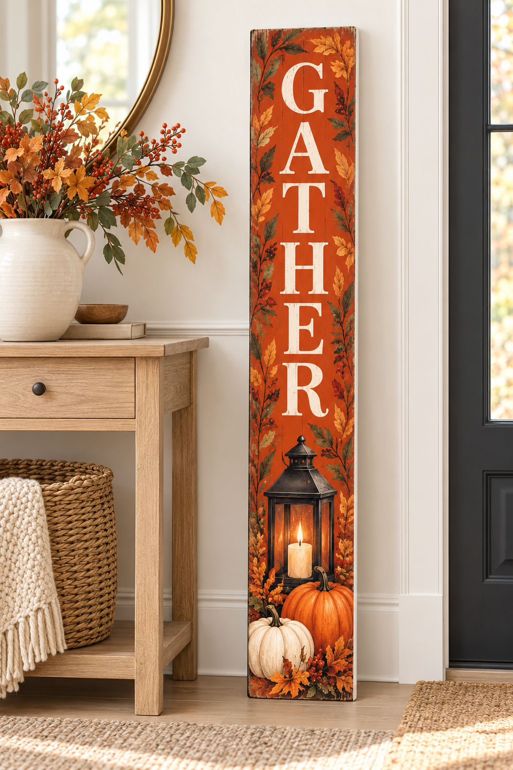 Gather Autumn Lantern PVC porch board entryway