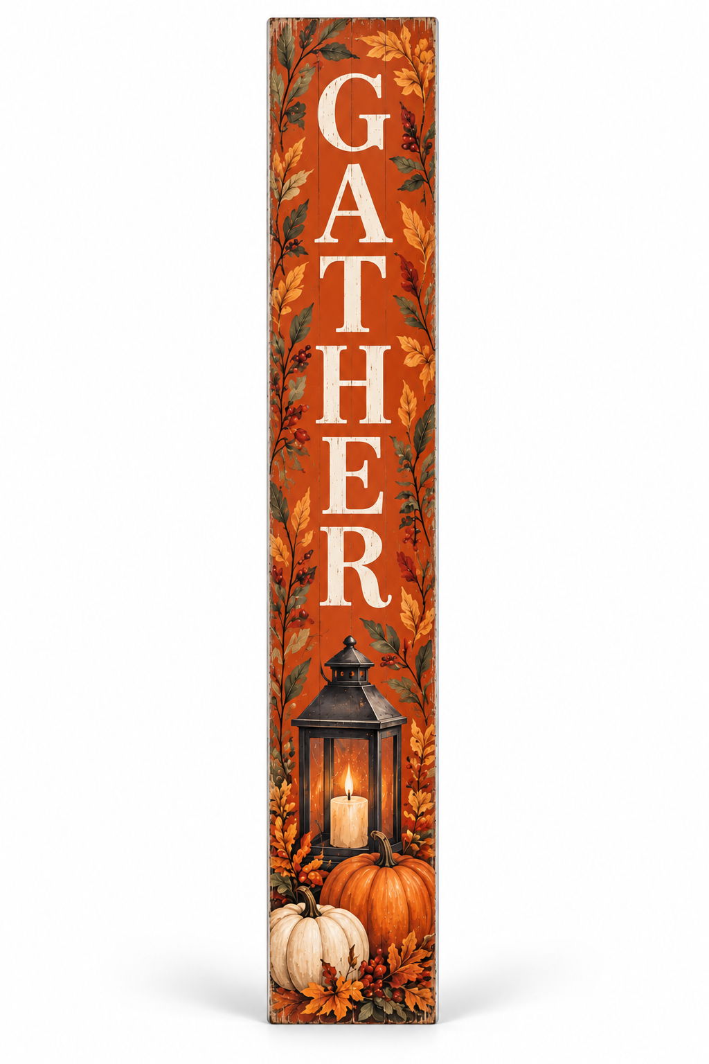 Gather Autumn Lantern PVC porch board white