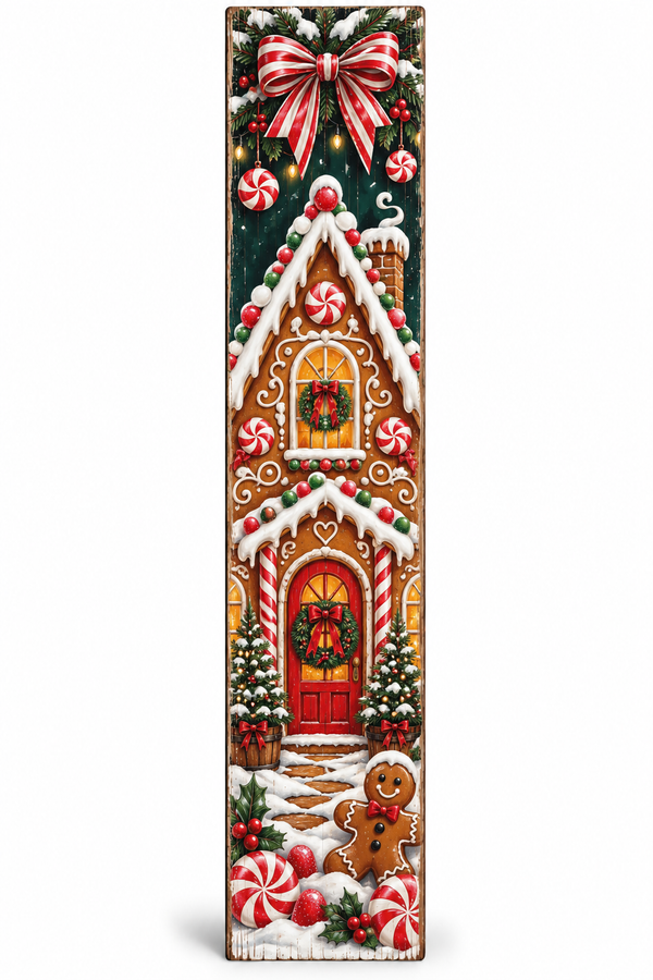 Gingerbread House Christmas PVC porch board