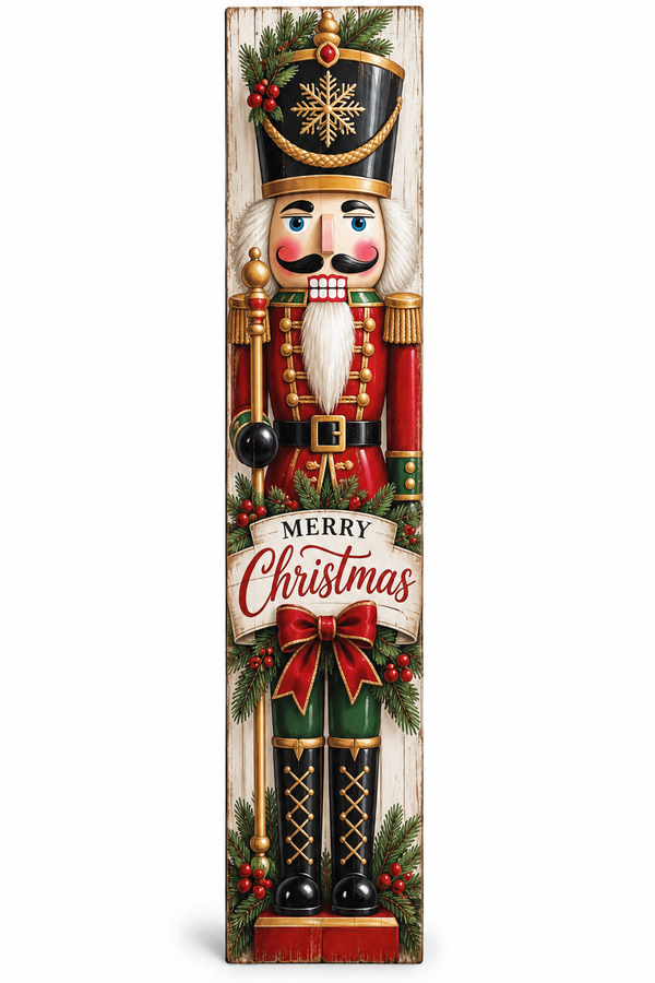 Merry Christmas Nutcracker PVC porch board