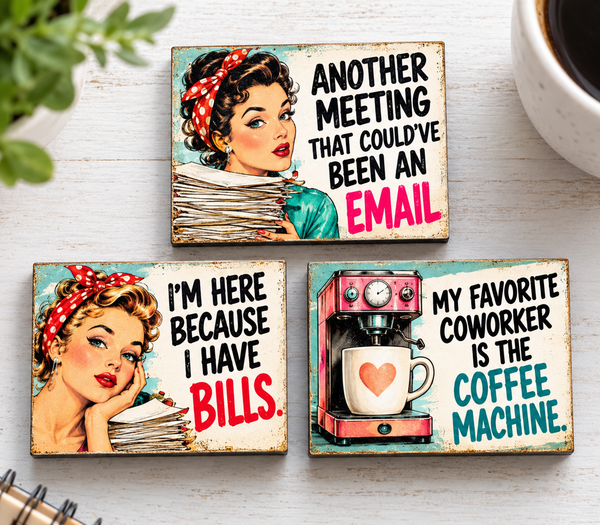 Coworker Survival Kit - Set of 3 Funny Office Magnets | Secret Santa Gift