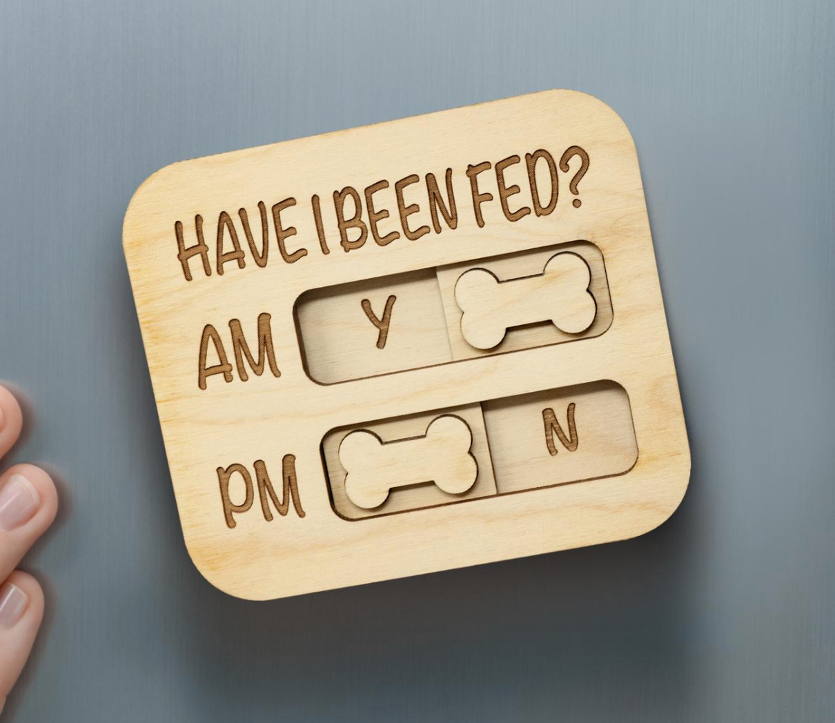 Did You Feed the Dog? AM/PM Flip Sign Magnet – Dog Feeding Tracker, Feeder Reminder, Daily Pet Care Chart