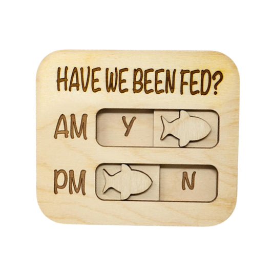 Cat Feeding Reminder Magnet, Have We Been Fed, Cat Feeding Tracker AM PM, Feed the Cat, Wooden Reminder Slider for Fridge