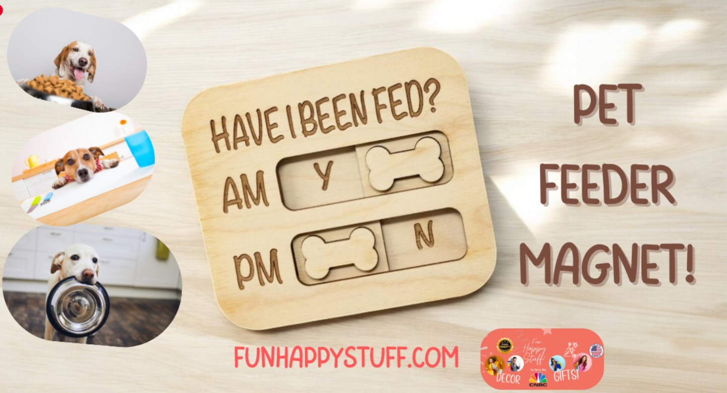 Did You Feed the Dog? AM/PM Flip Sign Magnet – Dog Feeding Tracker, Feeder Reminder, Daily Pet Care Chart