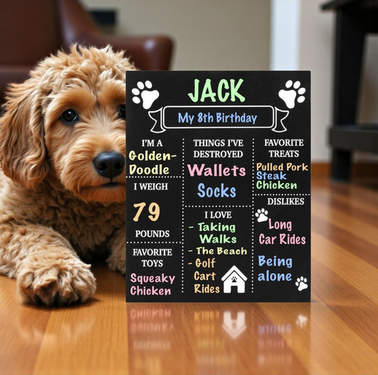 Dog Milestone Chalkboard Sign