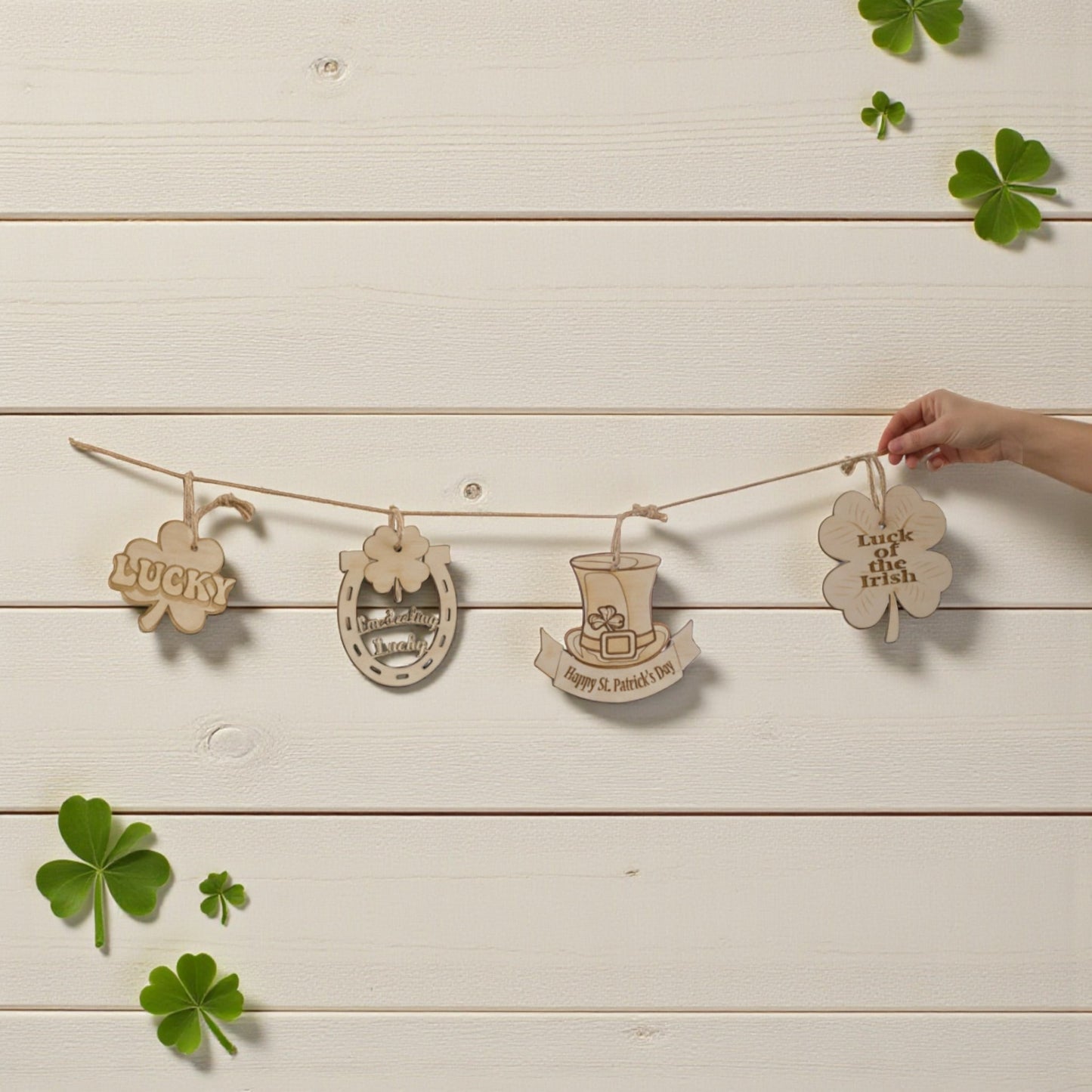 St. Patrick's Day Wooden Ornament Set