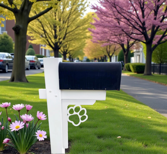 Paw Print Mailbox Bracket and Porch Decor, Indoor Outdoor
