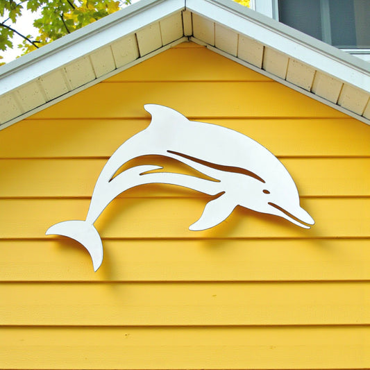 Outdoor Indoor Dolphin Wall Art, Coastal Beach House Decor, PVC