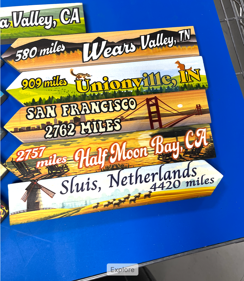 Destination Sign Arrow for Signpost, Directional Key West Style, Customized, Travel Journey of Love Gift Idea