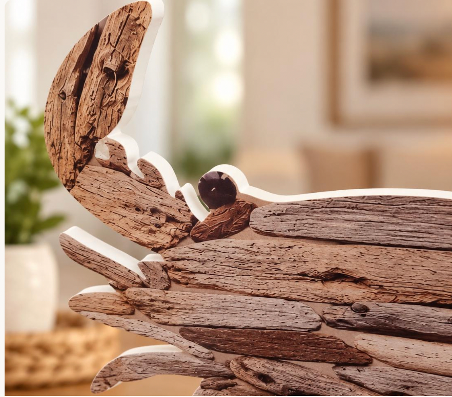 Driftwood Crab Wall Art & Yard Stake - Outdoor PVC Coastal Decor