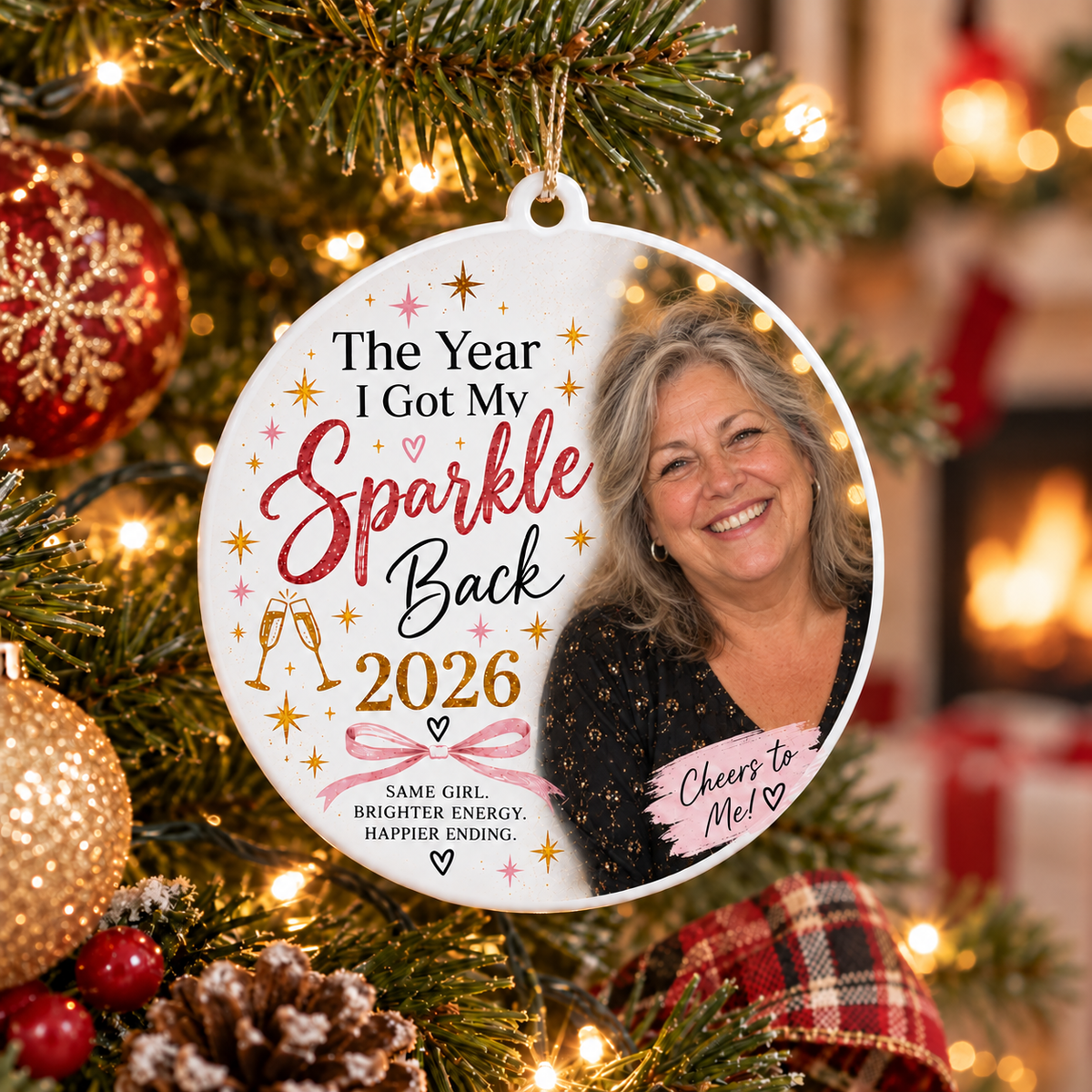 Personalized Divorce Ornament 2026, The Year I Got My Sparkle Back, Custom Photo Ornament, Divorce Gift for Her, Fresh Start Keepsake