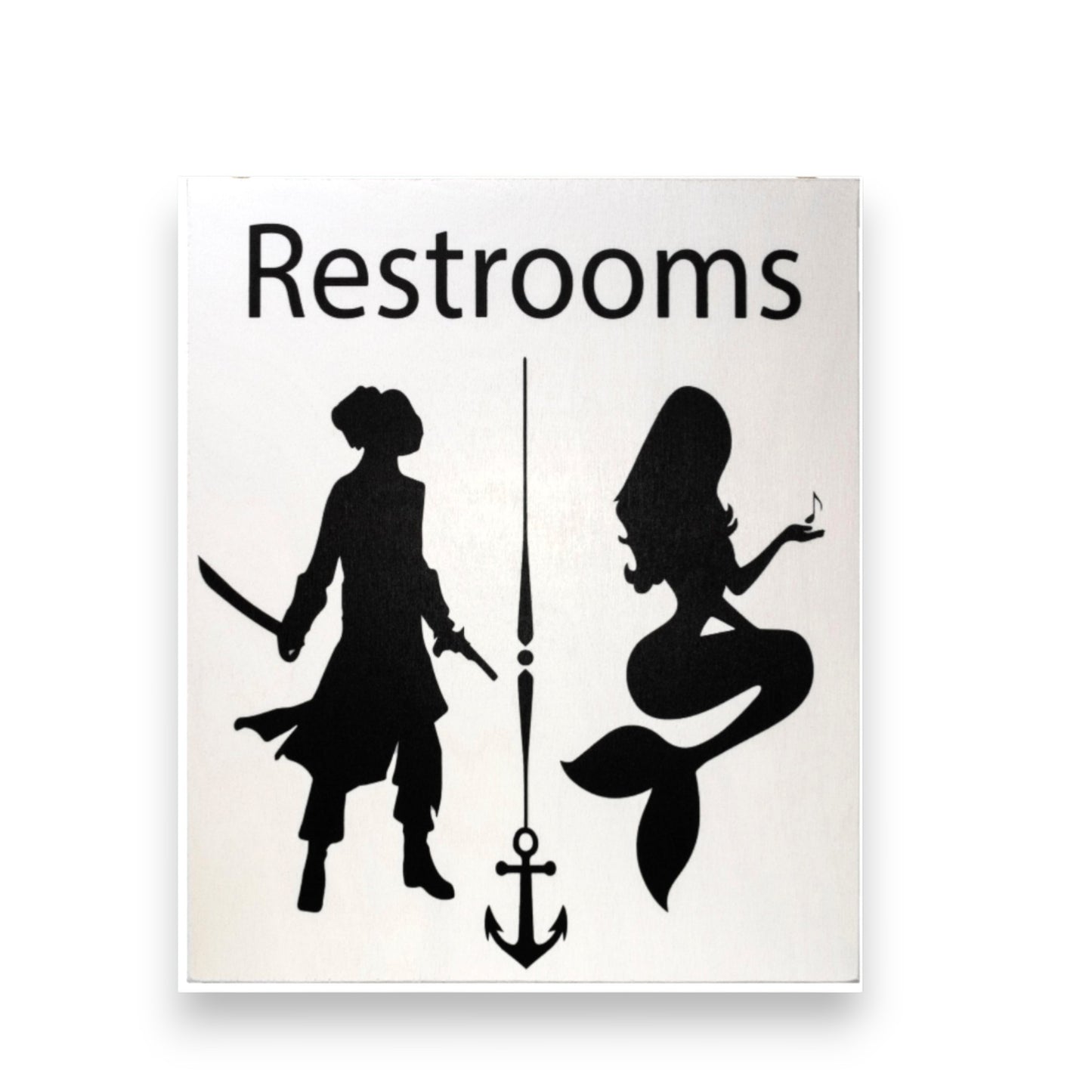 Pirates and Mermaids Bathroom Sign