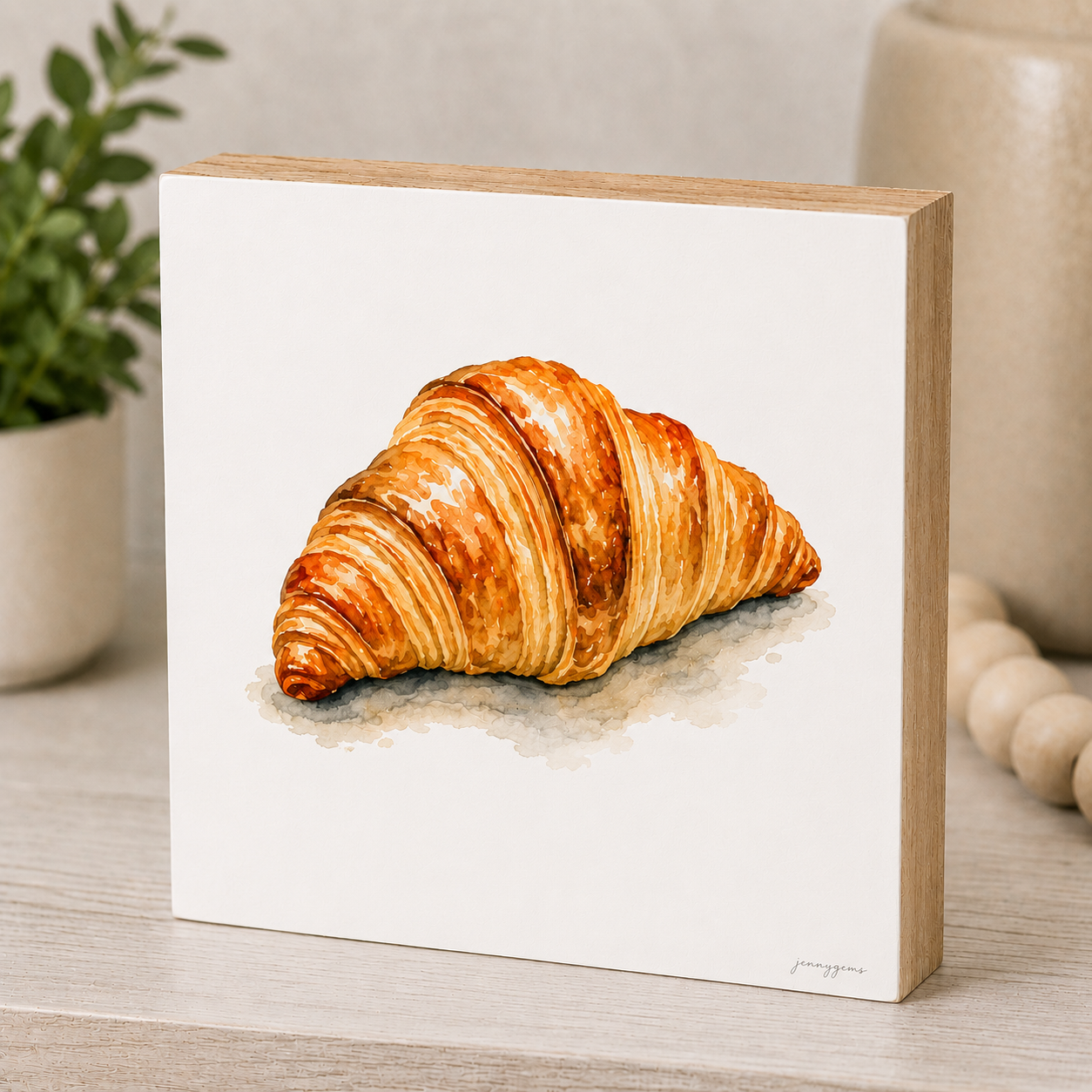 Mini Art Block, Croissant, Food Art