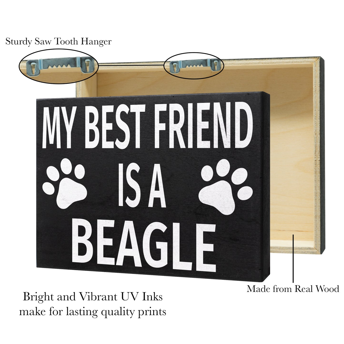 JennyGems Beagle Gifts, My Best Friend Is a Beagle Wooden Sign, Beagle Dog Mom, Shelf Decor and Wall Hanging