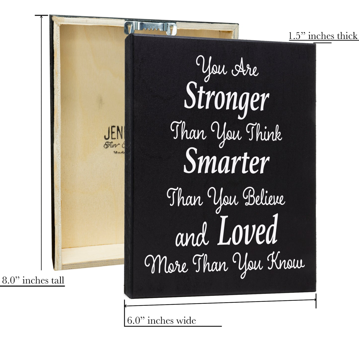 JennyGems You Are Stronger Than You Think Sign, Encouragement Gifts for Women, Inspirational Gifts Farmhouse Decor Signs, Best Friend Gifts, Desk Decor Positive Motivational Quotes