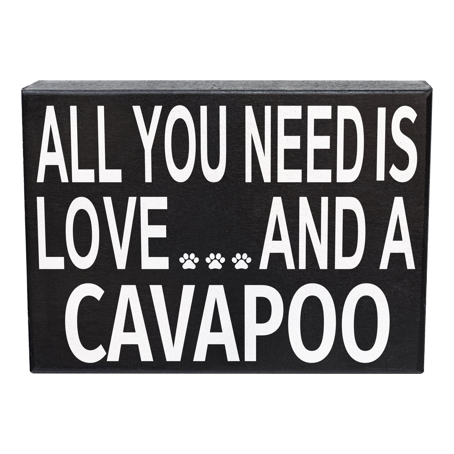 JennyGems Cavapoo Gifts, All You Need Is Love and a Cavapoo Wooden Sign, Cavapoo Dog Mom, Shelf Decor and Wall Hanging, Made in USA