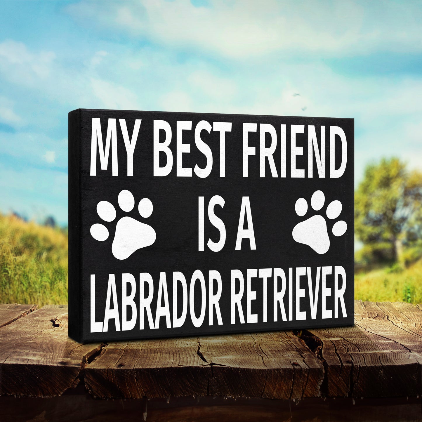 JennyGems Labrador Retriever Sign, My Best Friend Is a Labrador Retriever Wood Sign, Labrador Retriever Gifts, American Made