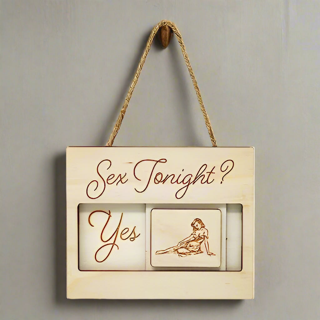Sex Tonight Yes or No Sign, Gift for Bridal Shower, Naughty Gifts, Wooden Slider Indicator, Made in USA