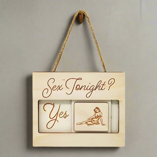 Sex Tonight Yes or No Sign, Gift for Bridal Shower, Naughty Gifts, Wooden Slider Indicator, Made in USA