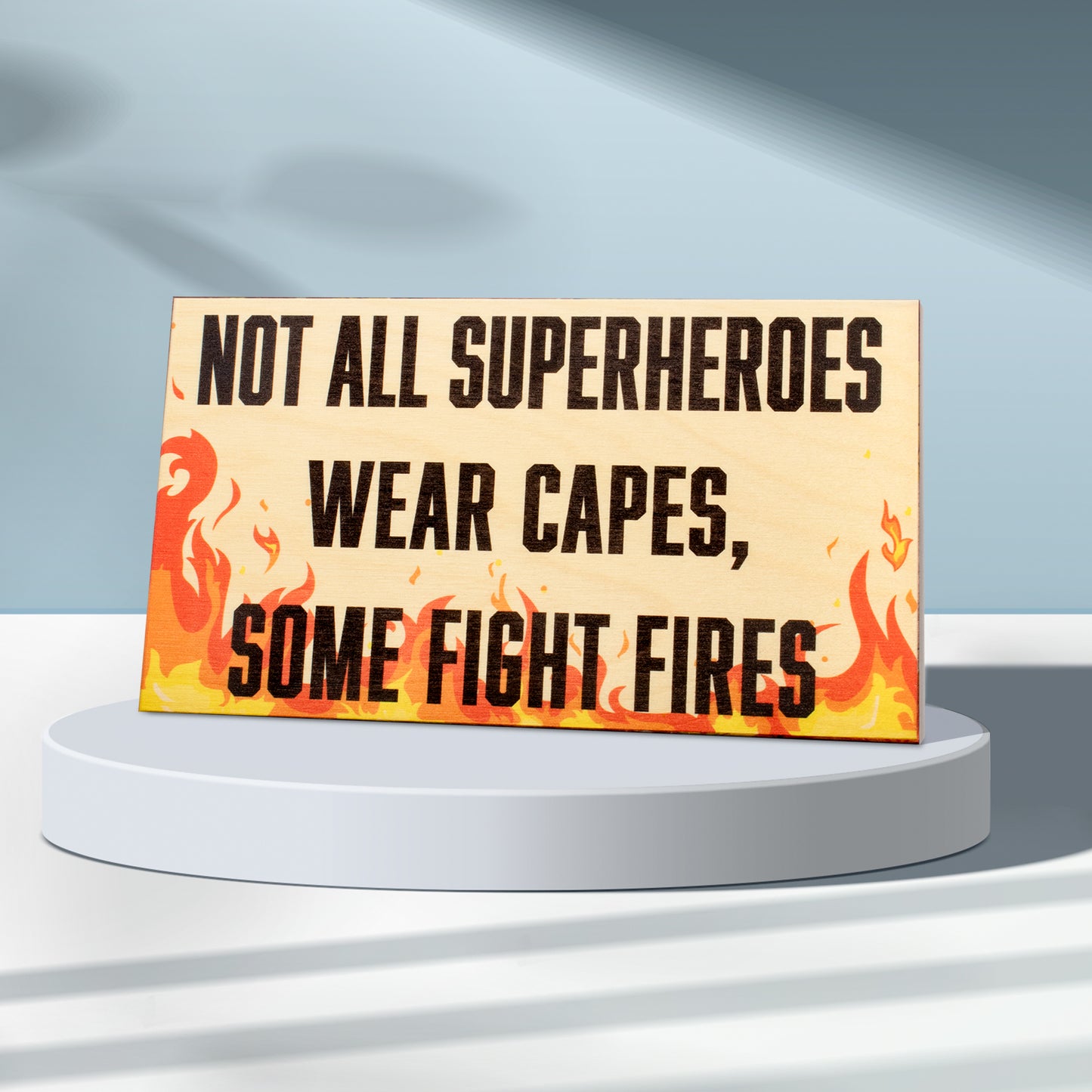 JennyGems Firefighter Gifts For Men & Women, Not All Superheroes Wear Capes Some Fight Fires, Wooden Firemen Signs, Firefighter To Be, Firefighter Graduation Gift, Retirement Gifts, Made in USA
