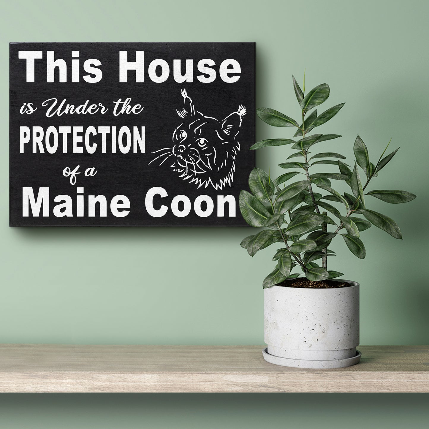 JennyGems This House is Under The Protection of A Maine Coon Cat | Maine Coon Cat Gift Series | Maine Coon Cat Mom | Maine Coon Cat Owner