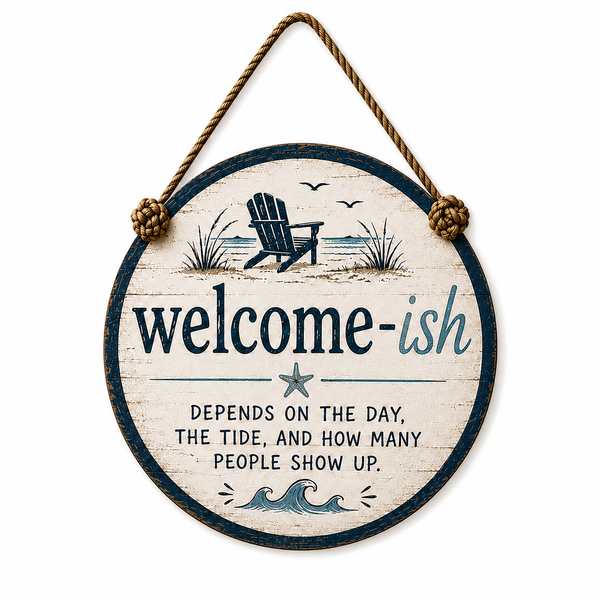 Welcome-ish Sign / Funny Beach
