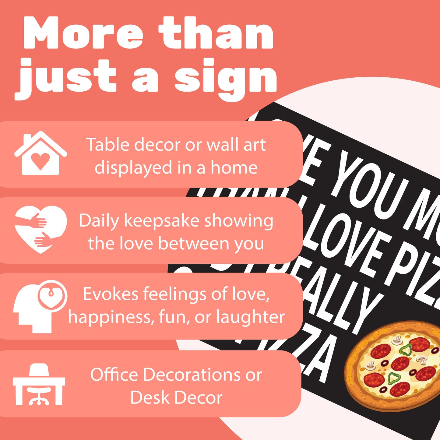 JennyGems I Love You More Than I Love Pizza and I Really Love Pizza, Funny Pizza Gifts, Pizza Kitchen Decor, Pizza Shop Signs