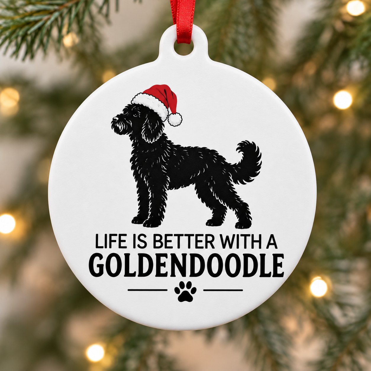 Life Is Better With a Goldendoodle Christmas Ornament