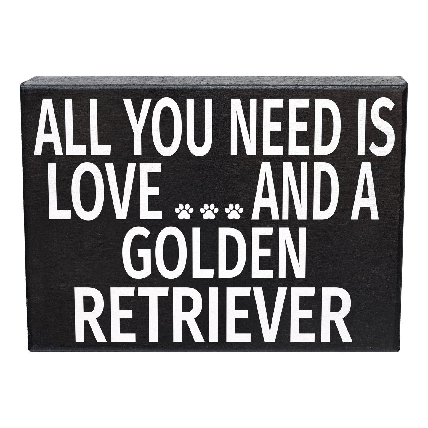JennyGems All You Need is Love and a Golden Retriever, Wood Sign, Box Sign, Golden Retriever Gifts