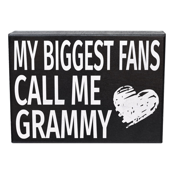 My Biggest Fans Call Me Grammy Wooden Sign – Home Décor Shelf and Wall Display, Thoughtful Gift for Grammy