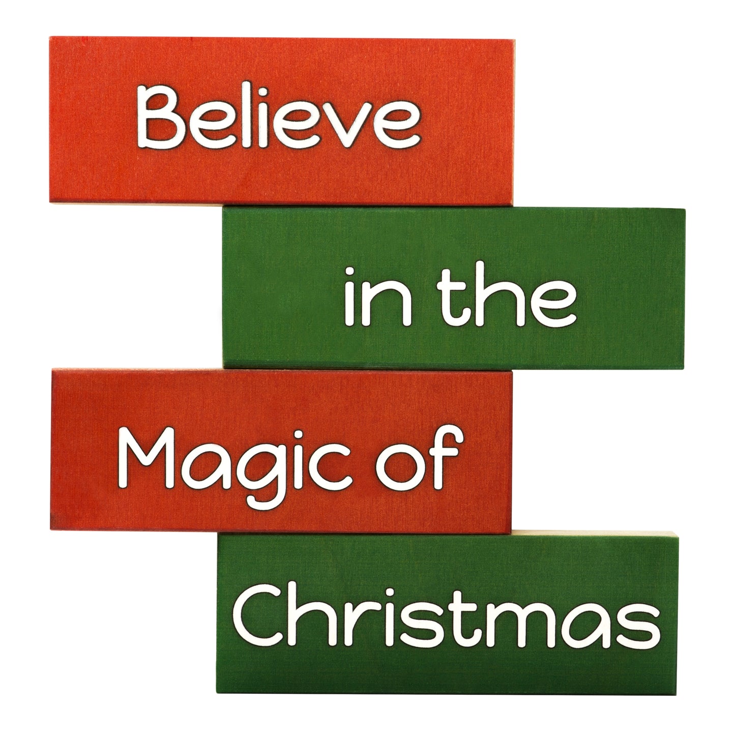 JennyGems Christmas Decorations Tiered Tray Decor, 4 Pieces Wooden Mini Christmas Blocks, Believe in the Magic of Christmas Wood Signs, Christmas Decor, Holiday Decor, Christmas Farmhouse Decorations
