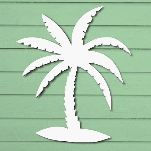Outdoor Palm Tree Wall Art Beach House Decor – Tropical Palm Tree Sign – Weatherproof PVC Coastal Wall Hanging, 4 Foot