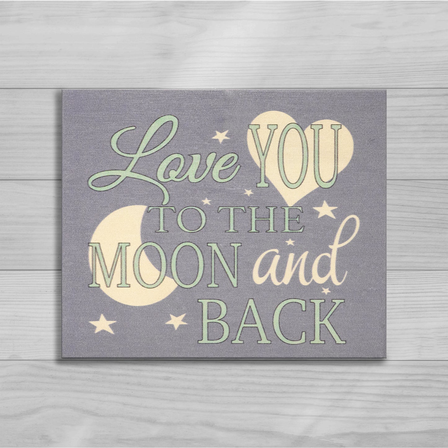 JennyGems Nursery Wall Decor, Love You To the Moon and Back, Children Bedroom Nursery Decor Wood Sign, Moon and Stars Baby Room Decor, Nursery Decorations, Baby Wall Decor