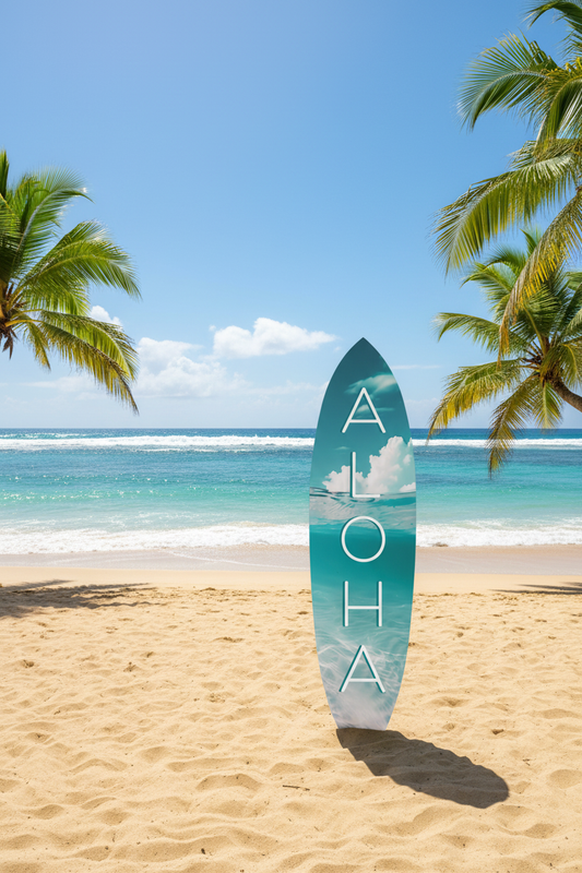 Aloha Surfboard - Tropical Beach