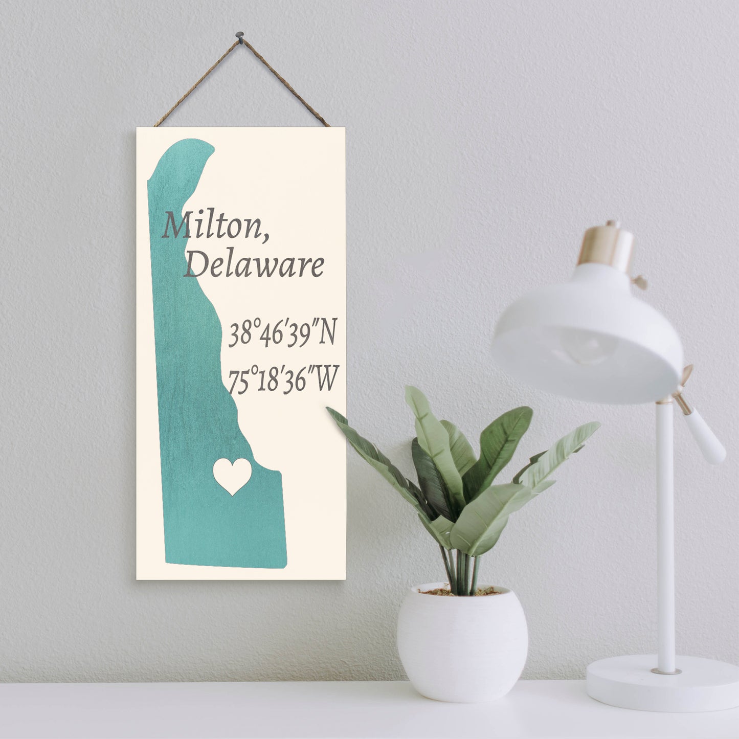 JennyGems Milton, Delaware Nautical Wood Sign | Made in USA