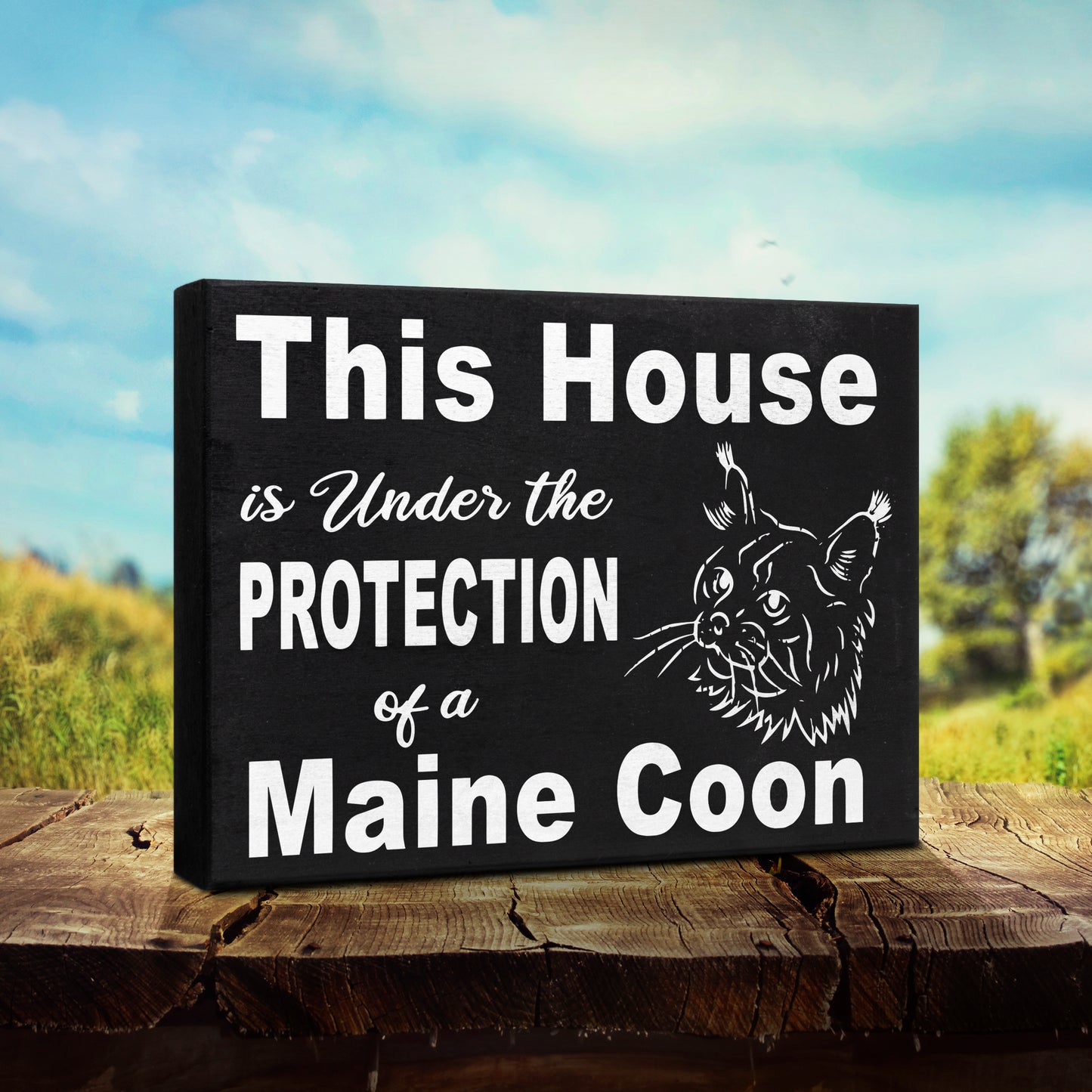 JennyGems This House is Under The Protection of A Maine Coon Cat | Maine Coon Cat Gift Series | Maine Coon Cat Mom | Maine Coon Cat Owner