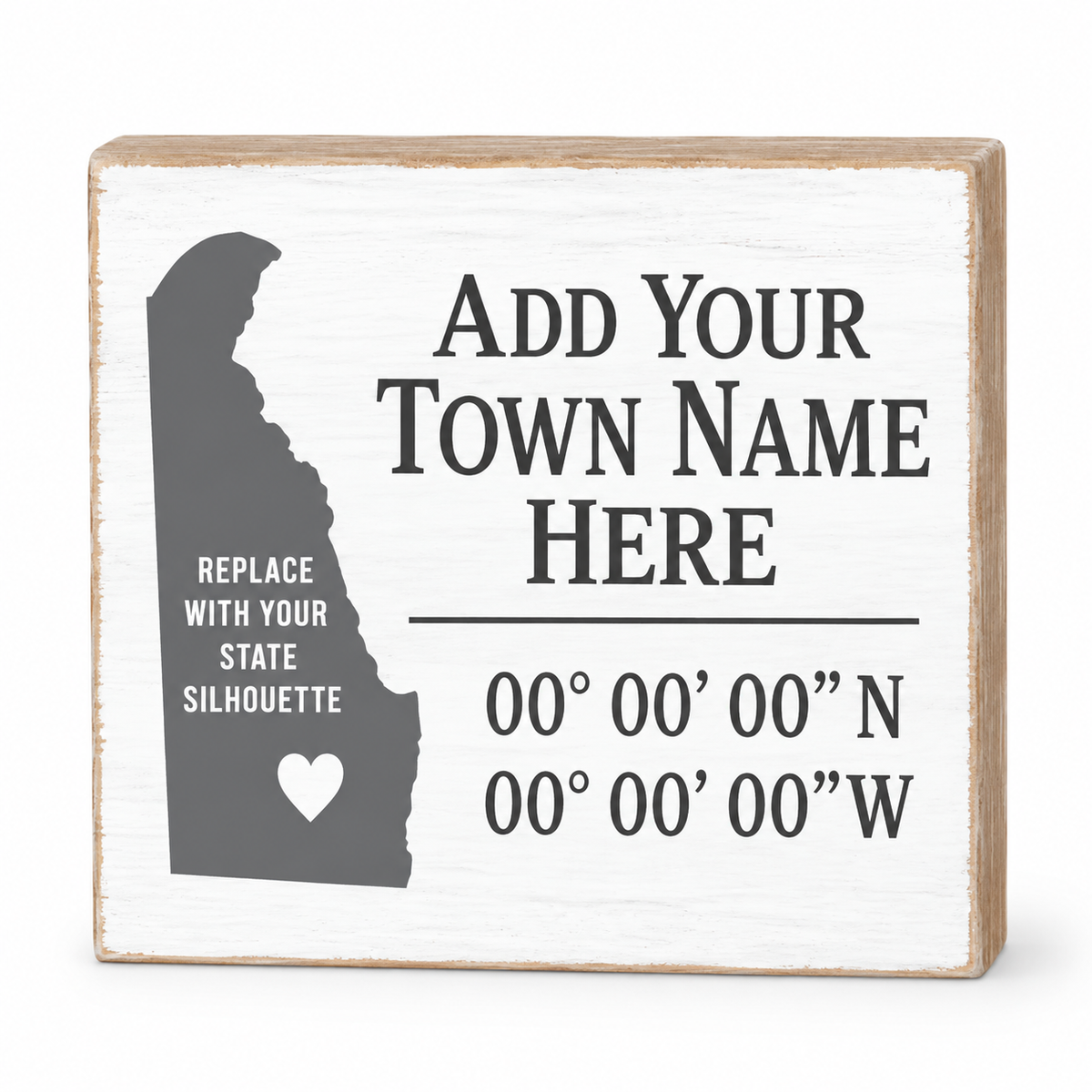 YOUR TOWN NAME Coordinates sign - Custom