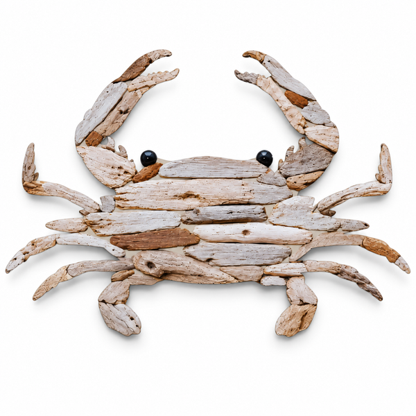 Driftwood Crab Wall Art – Coastal PVC Wall Decor for Indoor & Outdoor Use