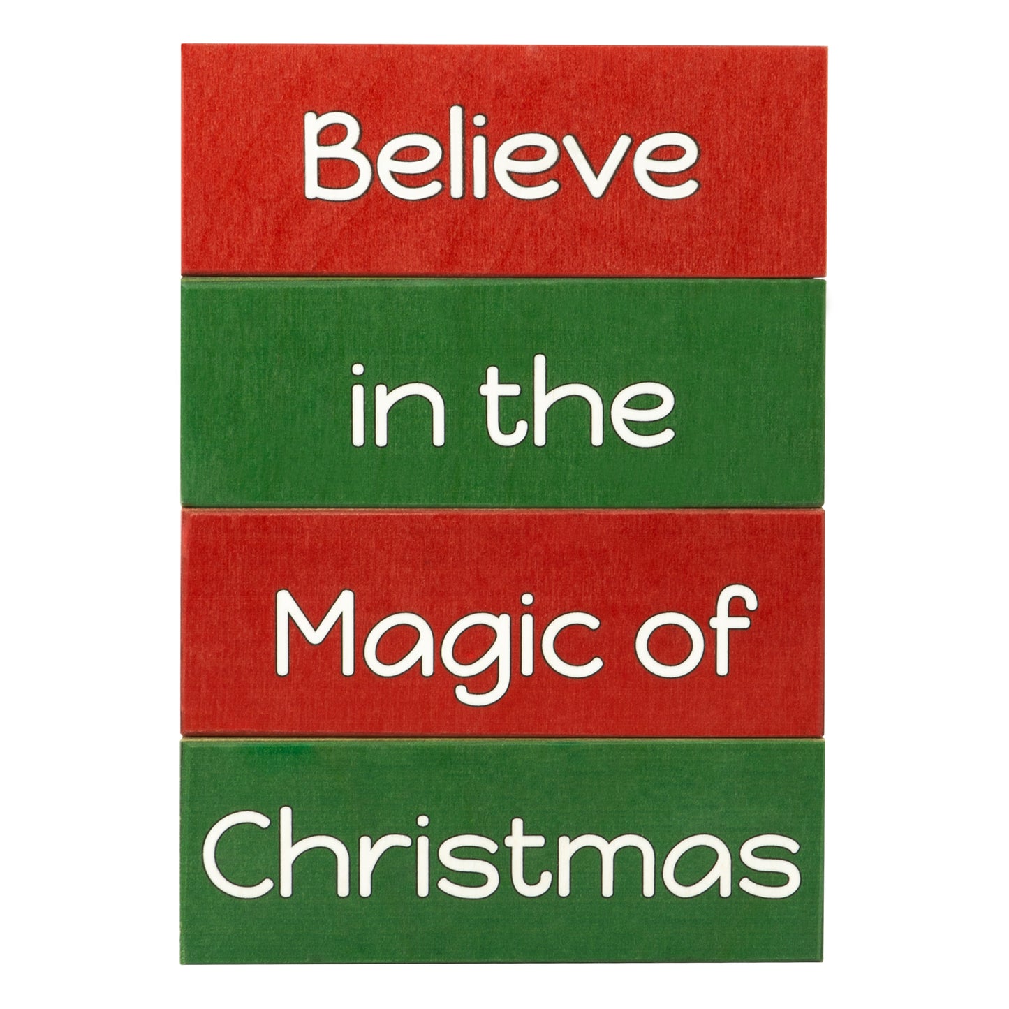 JennyGems Christmas Decorations Tiered Tray Decor, 4 Pieces Wooden Mini Christmas Blocks, Believe in the Magic of Christmas Wood Signs, Christmas Decor, Holiday Decor, Christmas Farmhouse Decorations