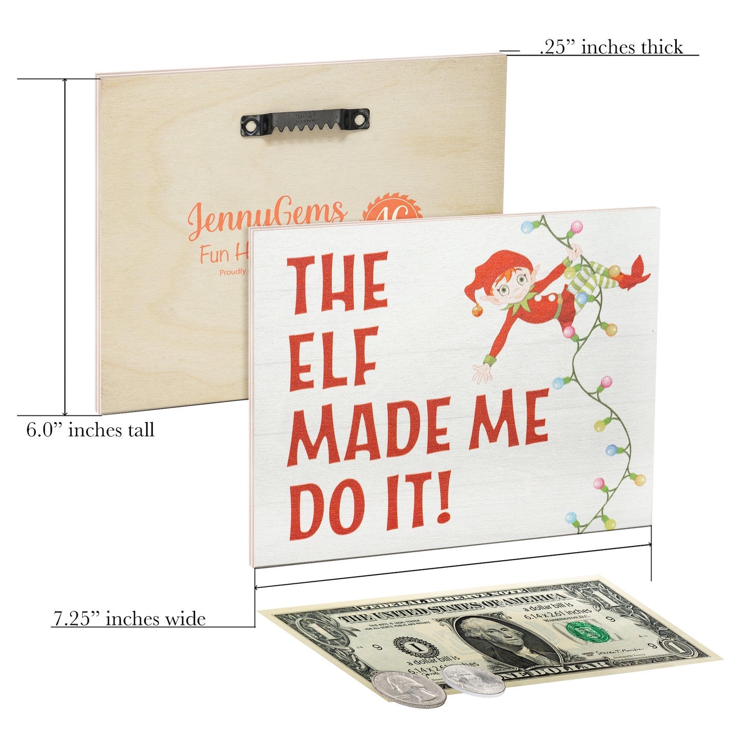 The Elf Made Me Do It Wood Sign, Christmas Decorations, Cute Christmas Decor, Holiday Decor, Christmas Gifts, American Made