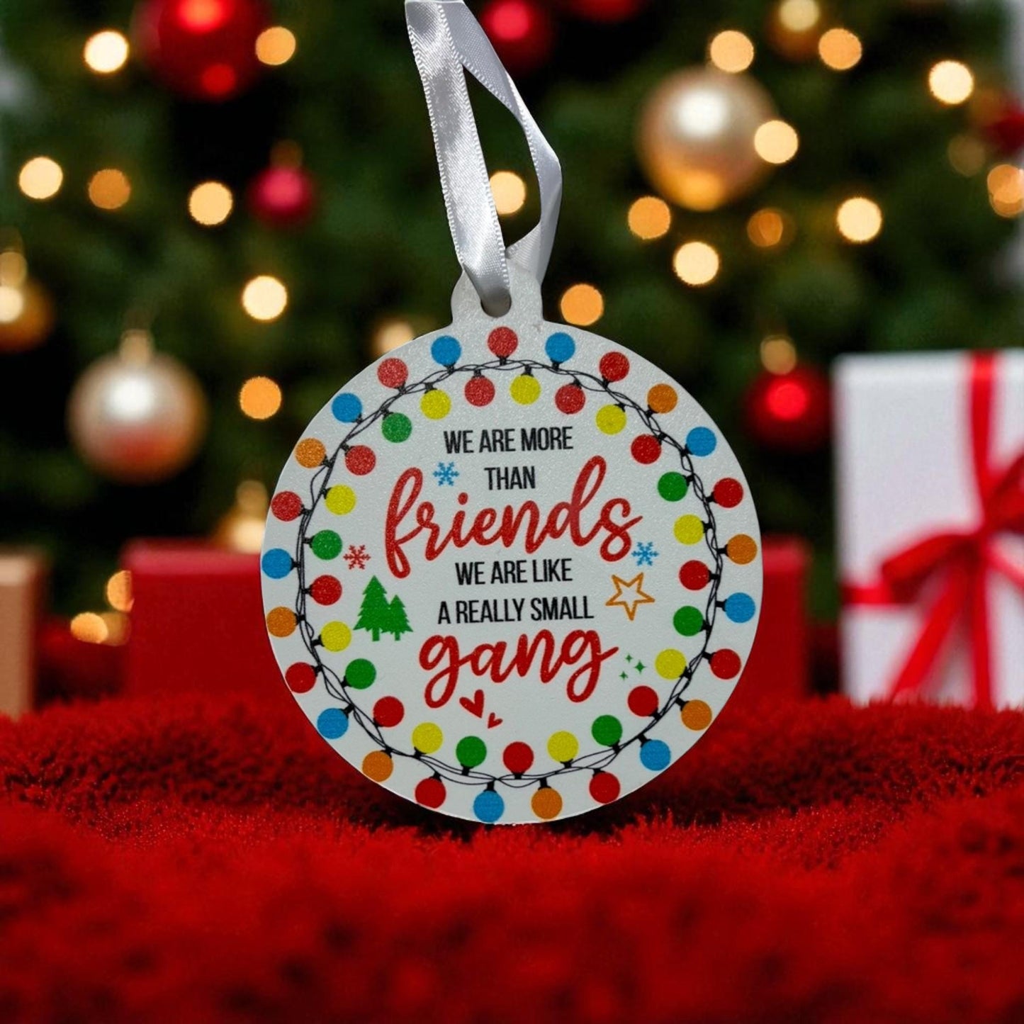 Best Friend Christmas Ornament – Funny Friendship Gift – More Than Friends Like a Small Gang – Holiday Keepsake for Besties