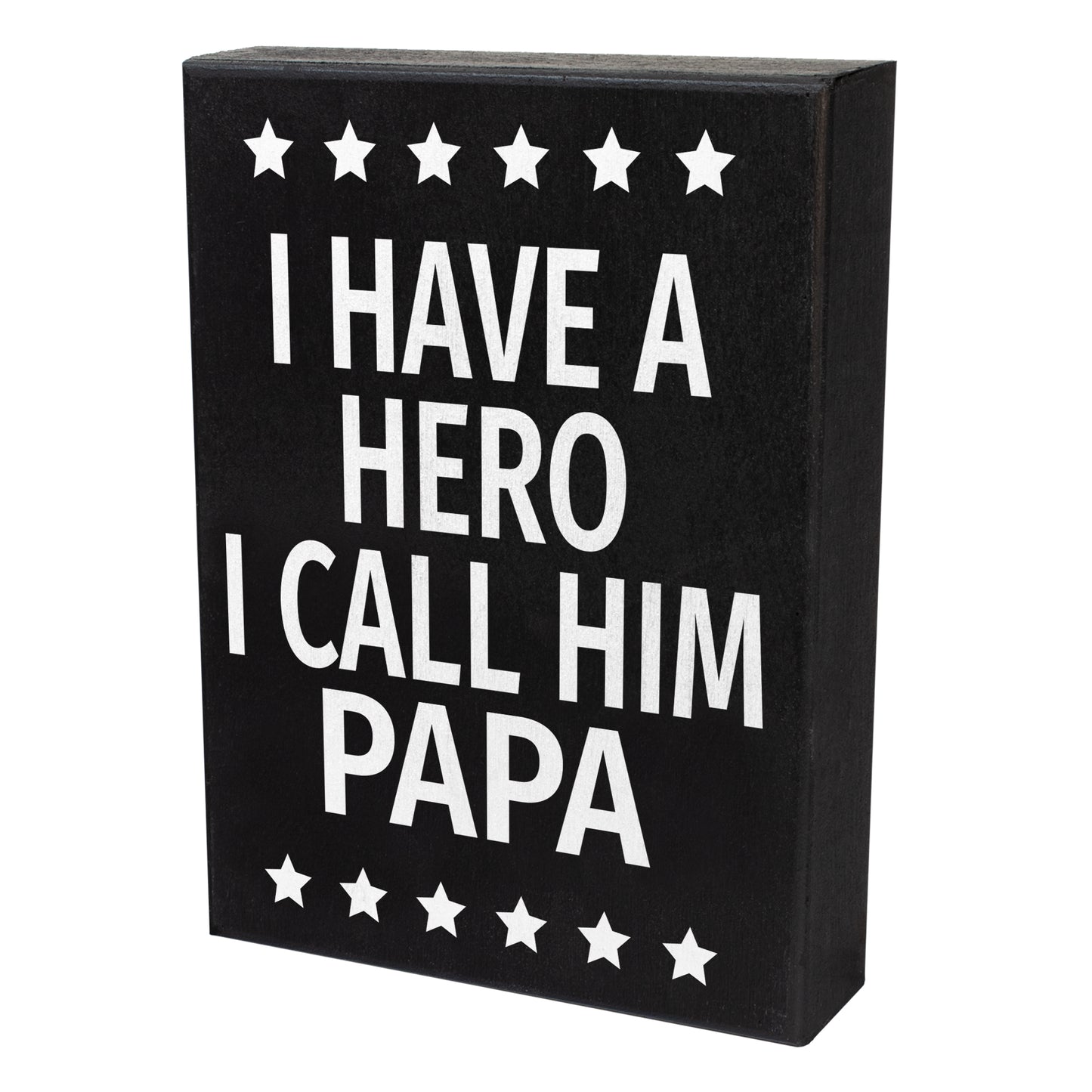 JennyGems Papa Gifts from Grandson Granddaughter, Gifts for Papa, I Have A Hero I Call Him Papa Wood Sign, Papa Gifts, Sentimental Gifts for Grandpa, Grandpa Birthday Gifts
