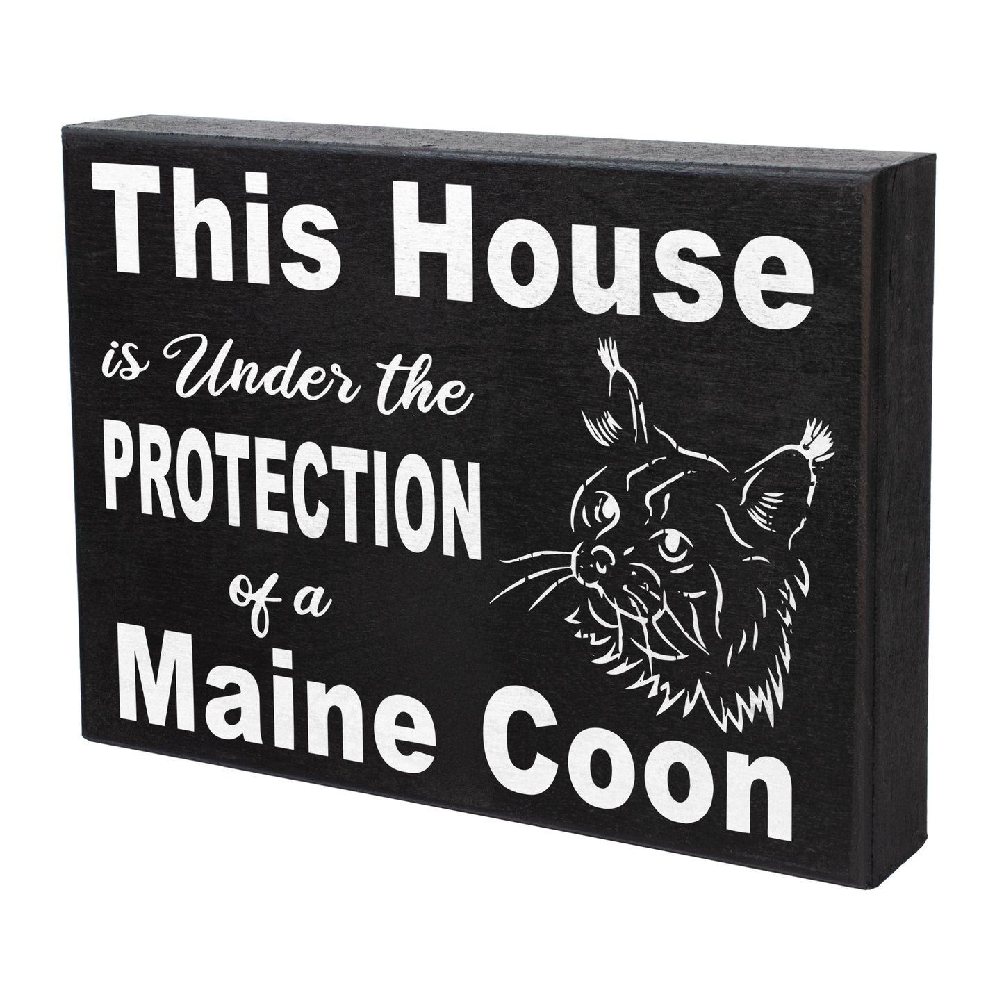 JennyGems This House is Under The Protection of A Maine Coon Cat | Maine Coon Cat Gift Series | Maine Coon Cat Mom | Maine Coon Cat Owner