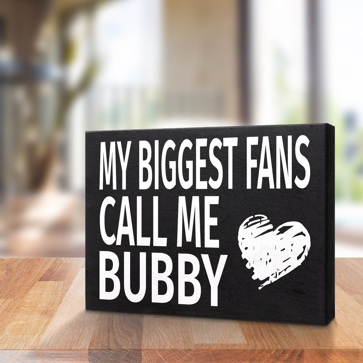 JennyGems Gifts for Bubby, My Biggest Fans Call Me Bubby Wooden Sign, Bubby Gifts from Granddaughter Grandson, Shelf Decor and Wall Hanging