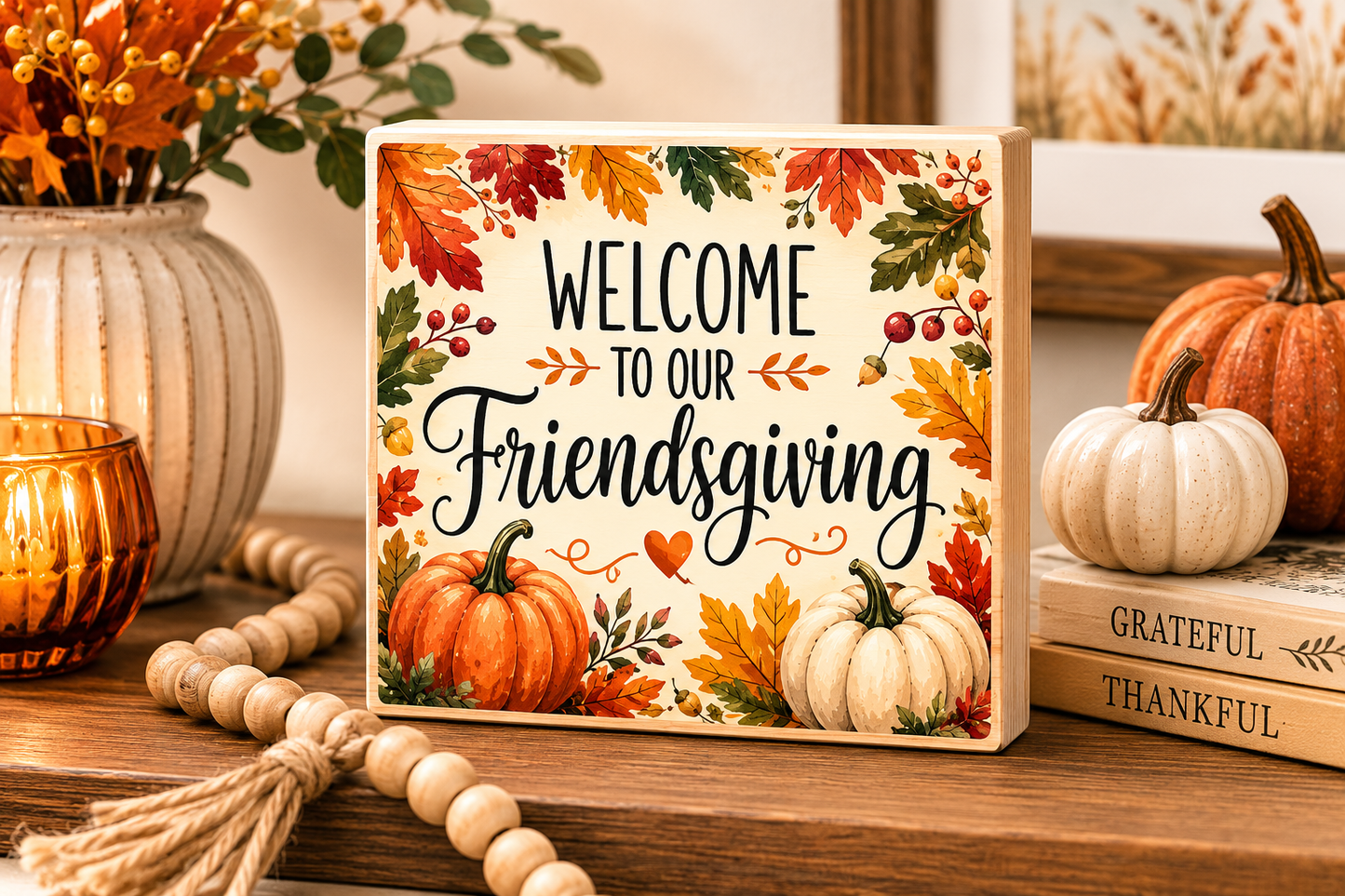 Friendsgiving Decorations, Fall Decor Friendsgiving Sign, Welcome to Our Friendsgiving, Thanksgiving Decorations