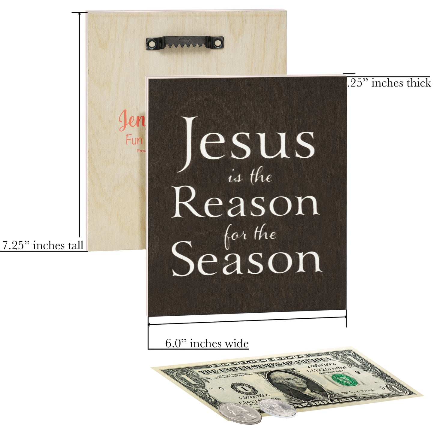 Jesus is the Reason For The Season Wood Sign, Christmas Decorations, Holiday Decor, Christmas Gifts, American Made (Black)
