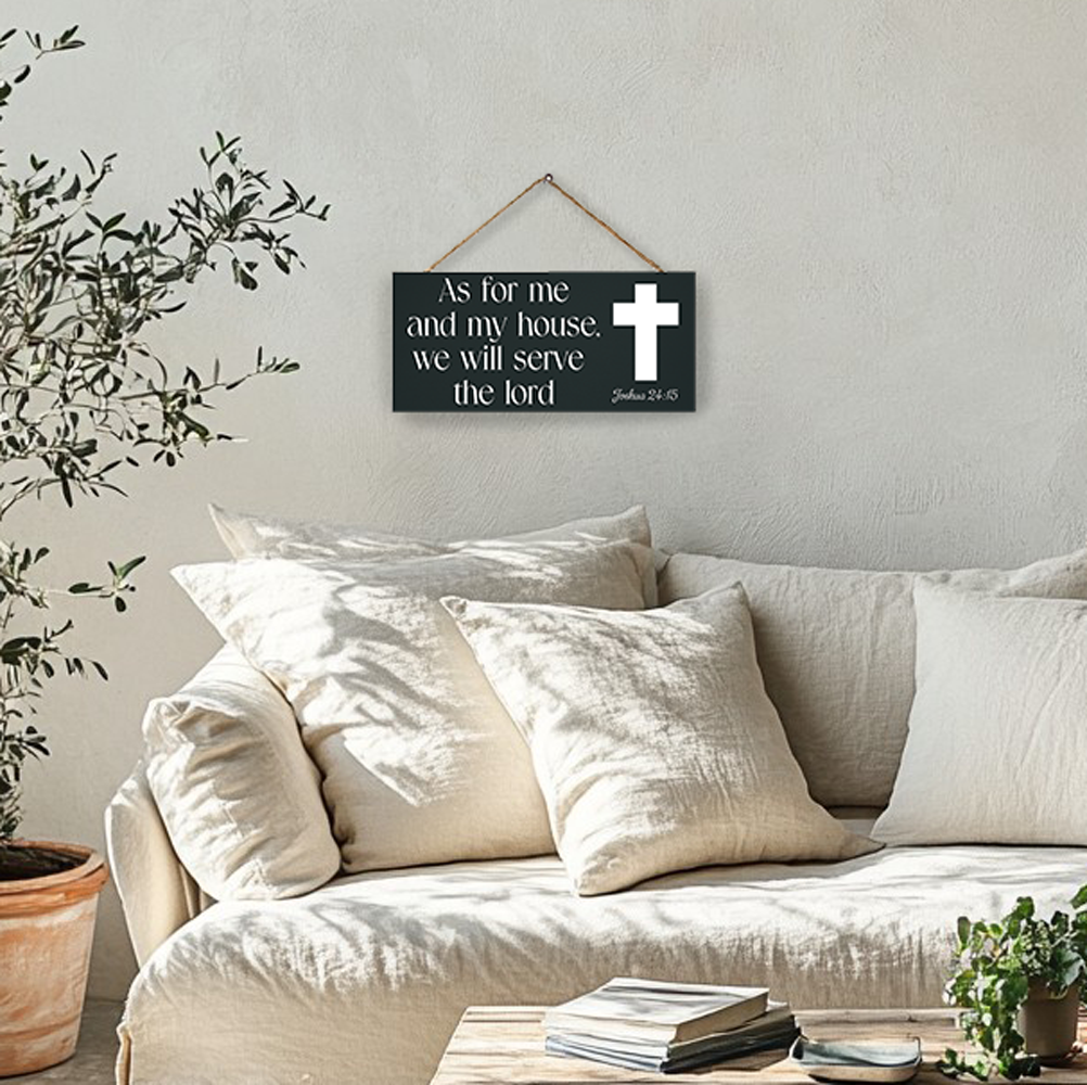 JennyGems As for Me and My House We Will Serve the Lord Inspirational Scripture Wall Art, Christian Wall Decor, Religious Gifts, Housewarmings